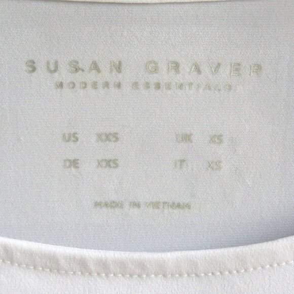 NWOT Susan Graver XXS Modern Essential Sleeveless Hi Low Liquid Knit White Tank - Picture 6 of 16